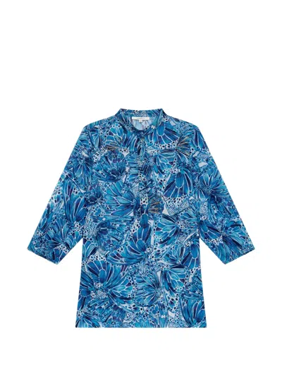 Maliparmi Sweet Butterfly Blouse In Blue