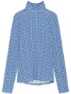 Maliparmi Geometric-pattern Turtleneck T-shirt In Blue