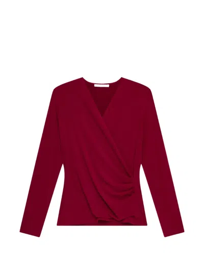 Maliparmi Tecno Draped Wrap T-shirt In Red