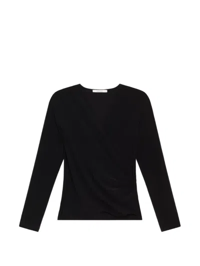 Maliparmi Tecno Draped Wrap-style T-shirt In Black