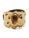 Maliparmi Tiger-eye Embellishment Bracelet In Gold