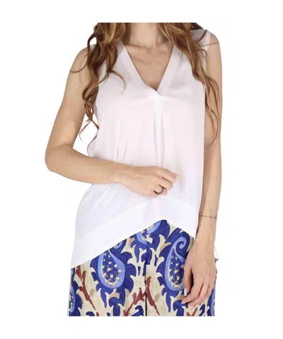 Maliparmi Top Donna Fluid Crepe In Misto Seta Bianco