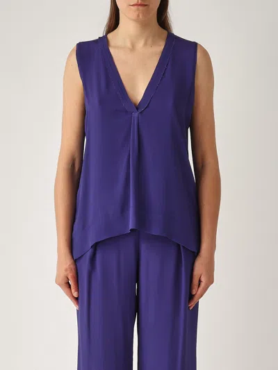 Maliparmi Top Fluid Crepe Top-wear In Purple