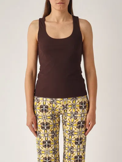 Maliparmi Top Soft Jersey Top-wear In Brown