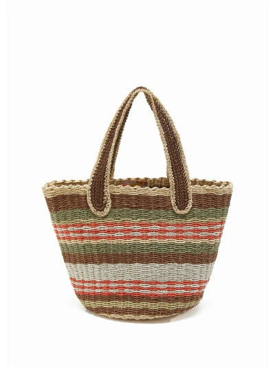 Maliparmi Tote In Marrone/beige/arancio