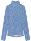 Maliparmi Geometric-pattern Turtleneck T-shirt In Blue