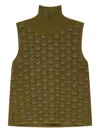 Maliparmi Turtleneck Embellished Top In Green