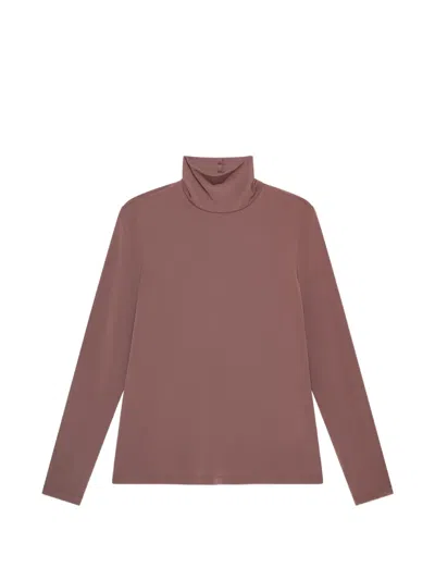 Maliparmi Turtleneck Long-sleeve T-shirt In Brown