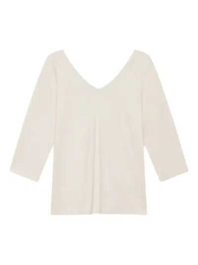 Maliparmi V-neck Three-quarter Sleeve Top