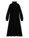 Maliparmi Velvet Buttoned Turtleneck Maxi Dress In Black
