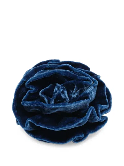 Maliparmi Velvet Rose Brooch In Blue