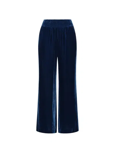 Maliparmi Velvet Straight-leg Trousers In Blue