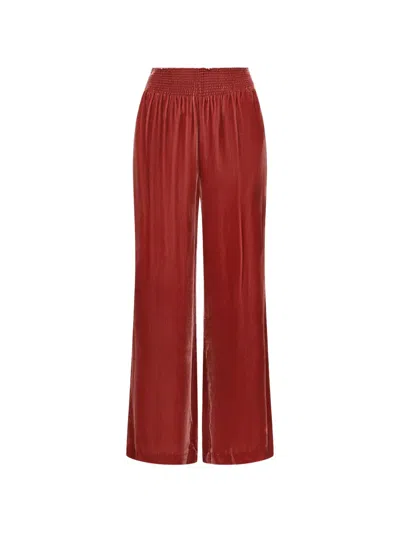 Maliparmi Velvet Straight-leg Trousers In Burgundy