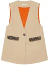 Maliparmi Sequin-embellished V-neck Waistcoat In Brown