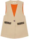 Maliparmi Sequin-embellished V-neck Waistcoat In Brown