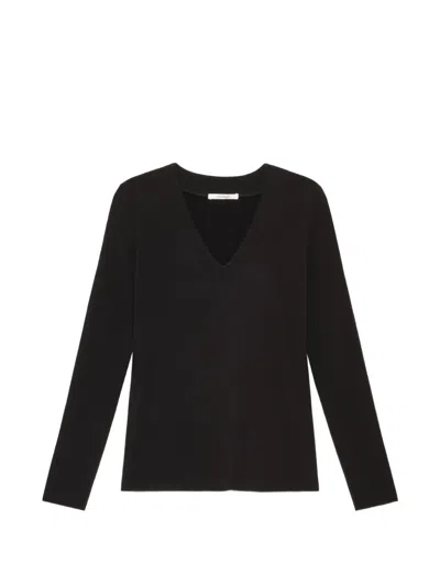 Maliparmi V-neck Long-sleeve T-shirt In Black
