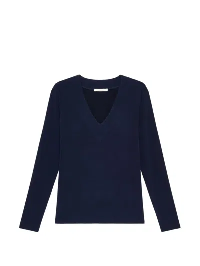 Maliparmi V-neck Long-sleeve T-shirt In Blue