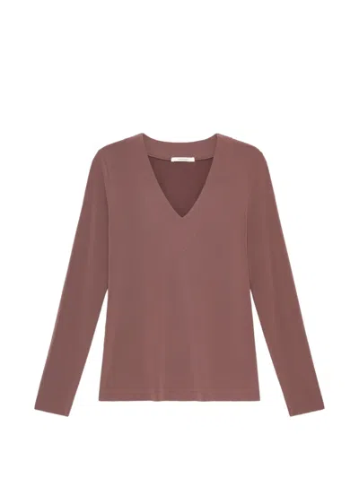 Maliparmi V-neck Long-sleeved T-shirt In Pink