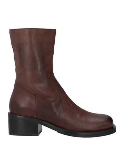 Maliparmi Malìparmi Woman Ankle Boots Brown Size 8 Leather