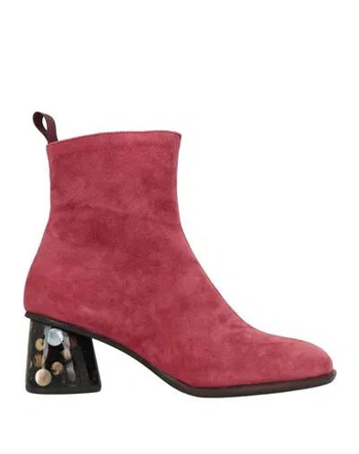 Maliparmi Malìparmi Woman Ankle Boots Garnet Size 9 Leather In Red