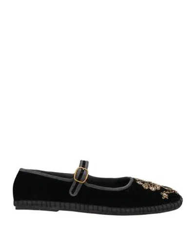 Maliparmi Malìparmi Woman Ballet Flats Black Size 10 Textile Fibers