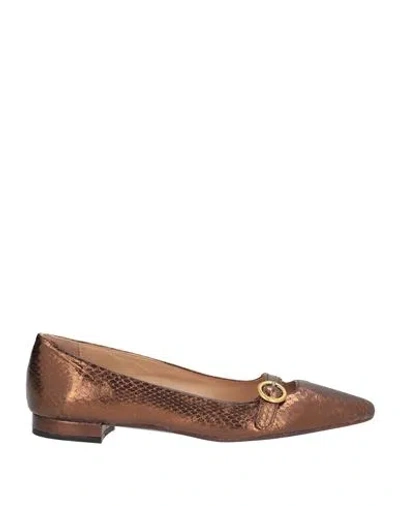 Maliparmi Malìparmi Woman Ballet Flats Bronze Size 8 Leather In Brown