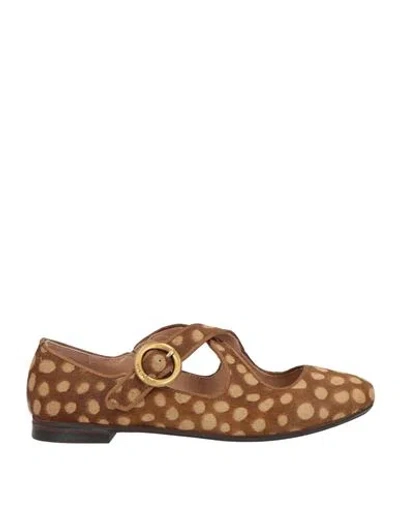 Maliparmi Malìparmi Woman Ballet Flats Camel Size 7 Leather In Brown