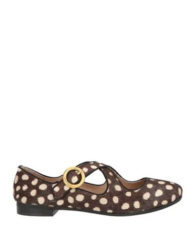 Maliparmi Malìparmi Woman Ballet Flats Chocolate Brown Size 7 Leather