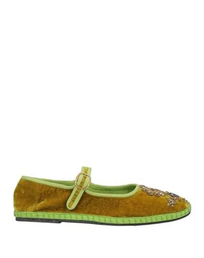 Maliparmi Malìparmi Woman Ballet Flats Military Green Size 8 Textile Fibers
