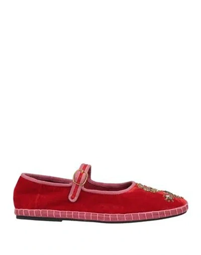 Maliparmi Malìparmi Woman Ballet Flats Red Size 10 Textile Fibers