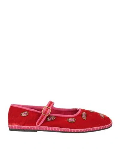 Maliparmi Malìparmi Woman Ballet Flats Red Size 9 Textile Fibers