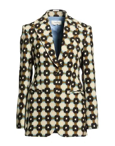 Maliparmi Malìparmi Woman Blazer Beige Size 6 Polyester, Elastane In Multi