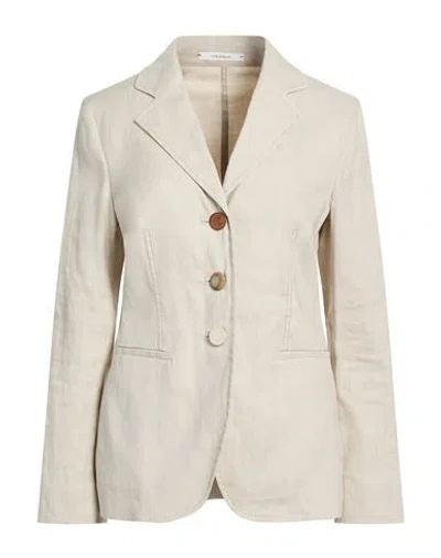 Maliparmi Malìparmi Woman Blazer Beige Size 8 Linen, Cotton, Elastane In Neutral