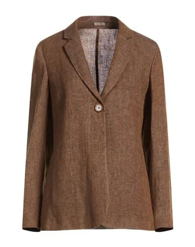 Maliparmi Malìparmi Woman Blazer Brown Size 4 Linen