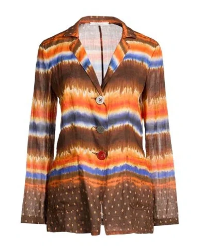 Maliparmi Malìparmi Woman Blazer Brown Size 6 Ramie