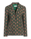 Maliparmi Malìparmi Woman Blazer Green Size 10 Polyester, Elastane In Multi