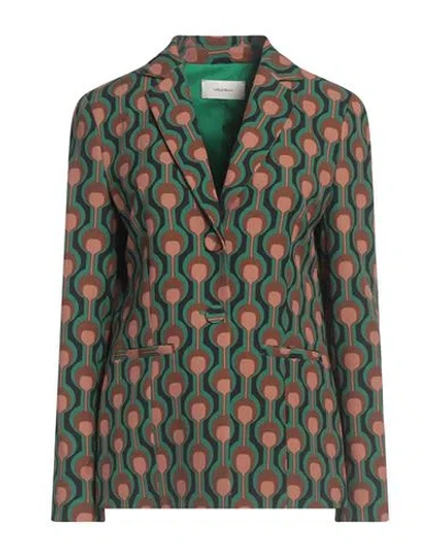 Maliparmi Malìparmi Woman Blazer Green Size 10 Polyester, Elastane In Multi