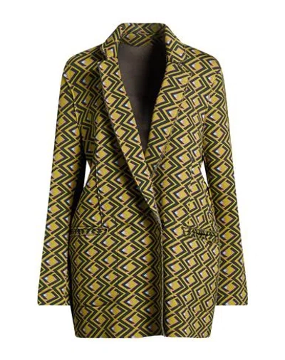 Maliparmi Malìparmi Woman Blazer Mustard Size 4 Viscose, Polyester, Elastane In Green