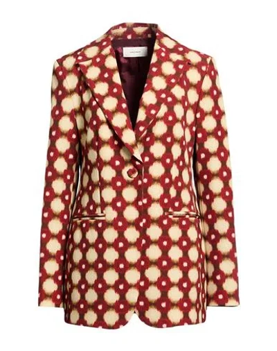 Maliparmi Malìparmi Woman Blazer Red Size 10 Polyester, Elastane In Multi