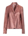 Maliparmi Malìparmi Woman Blazer Rust Size 4 Viscose, Linen, Polyester In Red