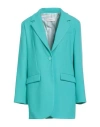 Maliparmi Malìparmi Woman Blazer Turquoise Size 6 Polyester, Viscose, Elastane In Blue