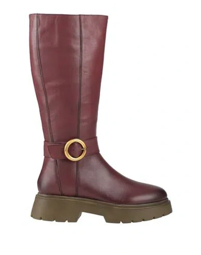 Maliparmi Malìparmi Woman Boot Plum Size 10 Leather In Purple