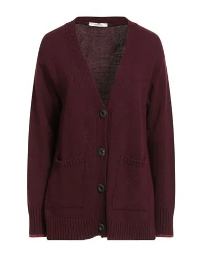 Maliparmi Malìparmi Woman Cardigan Burgundy Size M Wool, Viscose, Polyamide, Mohair Wool, Acrylic In Red