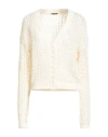 Maliparmi Malìparmi Woman Cardigan Cream Size L/xl Acrylic, Polyamide, Mohair Wool In White