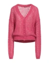 Maliparmi Malìparmi Woman Cardigan Fuchsia Size L/xl Acrylic, Polyamide, Mohair Wool In Pink