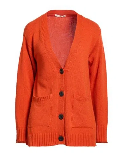 Maliparmi Malìparmi Woman Cardigan Orange Size Xs Wool, Viscose, Polyamide, Mohair Wool, Acrylic In Red