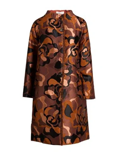 Maliparmi Malìparmi Woman Coat Brown Size 8 Polyester, Acrylic, Viscose, Polyamide, Wool