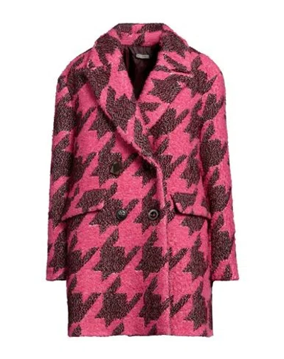 Maliparmi Malìparmi Woman Coat Fuchsia Size 6 Acrylic, Cotton, Virgin Wool, Polyester In Pink