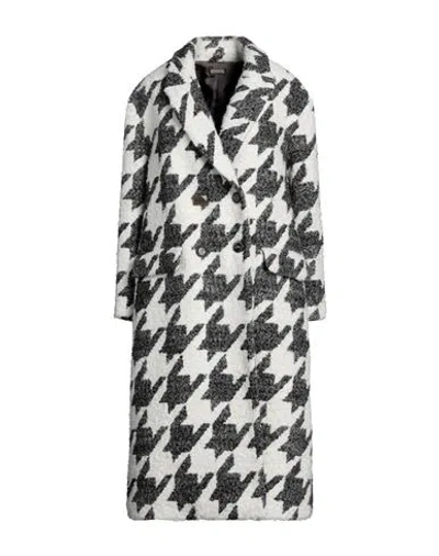 Maliparmi Malìparmi Woman Coat Off White Size 10 Acrylic, Cotton, Virgin Wool, Polyester
