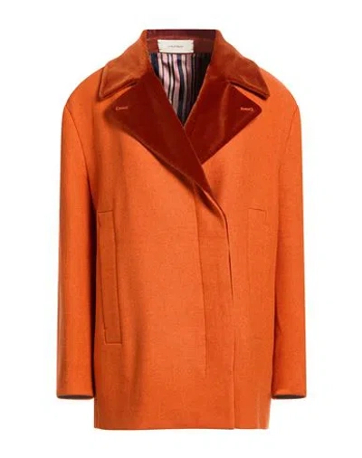 Maliparmi Malìparmi Woman Coat Orange Size 12 Wool, Polyamide, Viscose, Cotton